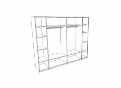 Schuifdeurkast Pauline 245cm - decor - donkerbruin- Schuifdeurkast|Schuifdeurkast