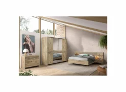 Schuifdeurkast Tanya 251cm - decor - canyon oak & zwart- Schuifdeurkast|Schuifdeurkast