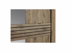 Schuifdeurkast Tanya 251cm - decor - canyon oak & zwart- Schuifdeurkast|Schuifdeurkast