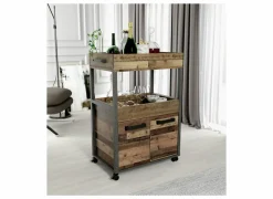 Serveerwagen 60cm - decor - old vintage wood- Barkasten|Barkasten