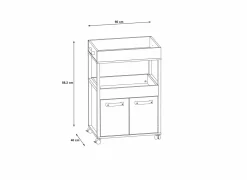 Serveerwagen 60cm - decor - old vintage wood- Barkasten|Barkasten