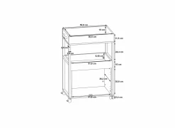 Serveerwagen 60cm - decor - old vintage wood- Barkasten|Barkasten