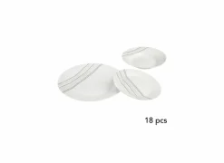 Serviesset Lignes 18-delig - porselein - zwart & wit- Serviessets