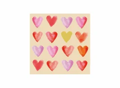 Servetten|Servetten|Serviette Aquarel Hearts 33x33cm - papier - multicolor 20 stuks