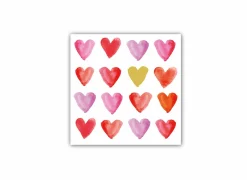 Serviette Aquarell Hearts 33x33cm rood 20 stuks- Servetten|Servetten