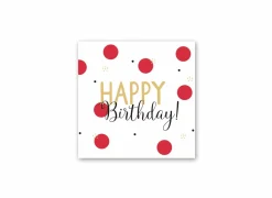 Serviette Happy Birthday 33x33cm rood 33 stuks- Servetten|Servetten