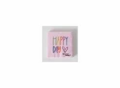Serviette Happy 17x17cm multicolor 20 stuks- Servetten|Servetten