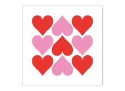 Serviette Hearts Graphic 33x33cm - papier - wit/roze/rood 20 stuks- Servetten|Servetten