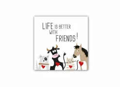Serviette Life is better with friends 33x33cm multicolor 20 stuks- Servetten|Servetten