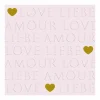Serviette Love Letters 33x33cm - papier - roze 20 stuks- Servetten|Servetten