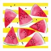 Servetten|Servetten|Serviette Melon & Stripes 25x25cm - papier - multicolor 20 stuks