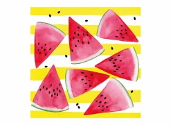 Servetten|Servetten|Serviette Melon & Stripes 25x25cm - papier - multicolor 20 stuks