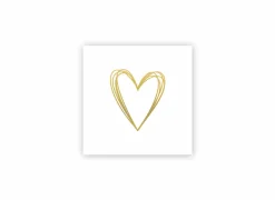 Servetten|Servetten|Serviette Pue Heart 25x25cm goud 20 stuks