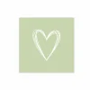 Servetten|Servetten|Serviette Pure Heart 33x33cm groen 20 stuks