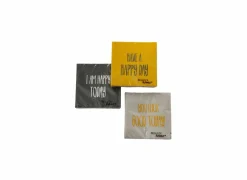Servetten|Servetten|Serviette Today 17x17cm grijs wit geel 20 stuks