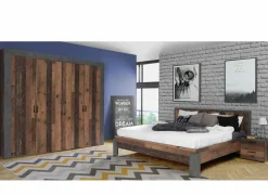 Slaapkamer Attaylar met bed 180x200cm - kleerkast 230cm - 2 nachtkastjes- Complete Slaapkamers