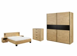 Slaapkamer Clara met bed 180x200cm - kleerkast 200cm - commode 90cm en 2 nachtkastjes- Complete Slaapkamers