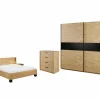 Slaapkamer Clara met bed 180x200cm - kleerkast 250cm - commode 90cm en 2 nachtkastjes- Complete Slaapkamers