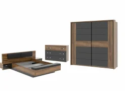 Complete Slaapkamers|Slaapkamer Dolce met bed 180x200cm - kleerkast 231cm - commode 120cm