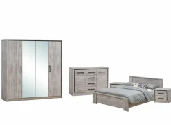 Complete Slaapkamers|Slaapkamer Elias met bed 160x200cm - kleerkast 214cm - commode 120cm en 2 nachtkastjes