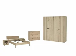 Complete Slaapkamers|Slaapkamer Holmes met bed 160x200cm - kleerkast 200cm - commode 110cm en 2 nachtkastjes