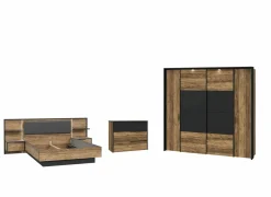 Slaapkamer Jabim met bed 180x200cm - kleerkast 279cm - commode 100cm- Complete Slaapkamers