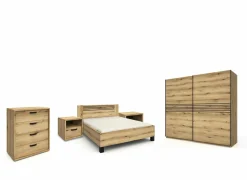 Slaapkamer Kato met bed 160x200cm - kleerkast 250cm - commode 90cm en 2 nachtkastjes- Complete Slaapkamers