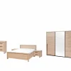 Slaapkamer met bed 160x200cm - kleerkast 253cm - commode 110cm en 2 nachtkastjes- Complete Slaapkamers