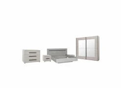 Complete Slaapkamers|Slaapkamer met bed 160x200cm - kleerkast 200cm - commode 110cm en 2 nachtkastjes