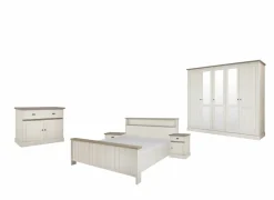 Slaapkamer met bed 180x200cm - kleerkast 259cm - commode 122cm en 2 nachtkastjes- Complete Slaapkamers