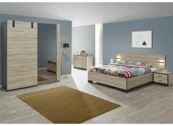 Complete Slaapkamers|Slaapkamer met bed 140x200cm - kleerkast 188cm - commode 110cm en 2 nachtkastjes