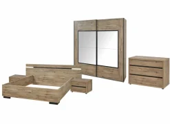 Slaapkamer met bed 180x200cm - kleerkast 217cm - commode 120cm en 2 nachtkastjes- Complete Slaapkamers