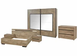 Complete Slaapkamers|Slaapkamer met bed 180x200cm - kleerkast 245cm - commode 120cm en 2 nachtkastjes