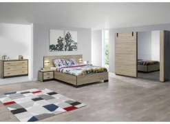 Complete Slaapkamers|Slaapkamer met bed 160x200cm - kleerkast 245cm - commode 110cm en 2 nachtkastjes