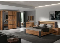 Complete Slaapkamers|Slaapkamer Pauline met bed 140x200cm - kleerkast 245cm - commode 110cm en 2 nachtkastjes