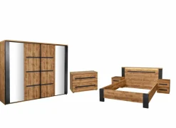 Complete Slaapkamers|Slaapkamer Pauline met bed 180x200cm - kleerkast 245cm - commode 110cm en 2 nachtkastjes