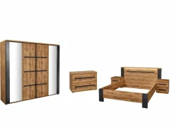 Complete Slaapkamers|Slaapkamer Pauline met bed 140x200cm - kleerkast 217cm - commode 110cm en 2 nachtkastjes