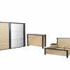 Slaapkamer Phaedra met bed 140x200cm - kleerkast 280cm - commode 120cm en 2 nachtkastjes- Complete Slaapkamers