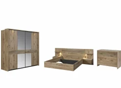 Complete Slaapkamers|Slaapkamer Tanya met bed 180x200cm - kleerkast 251cm - commode 111cm en 2 nachtkastjes