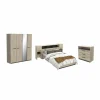 Complete Slaapkamers|Slaapkamer Watson met bed 140x200cm - kleerkast 178cm - commode 83cm