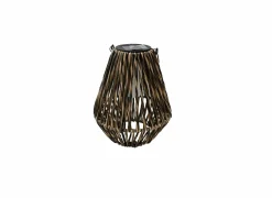 Hanglamp Buiten|Hanglamp Buiten|Solarlamp Cero Ø19-24cm - kunststof - naturel/zwart met flikkerend vlammetje