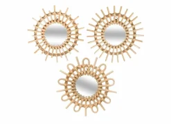Spiegels|Badkamerspiegels|Spiegel Rotan Ø28cm set van 3