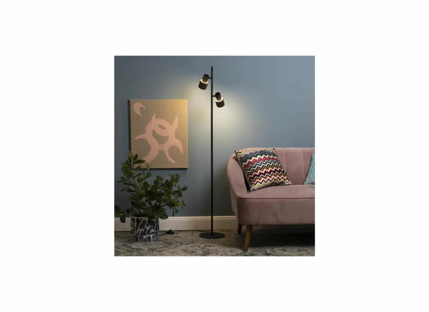 Brilliant Staande lamp Cadiz GU10 H140cm - aluminium - zwart & brons- Andere Vloerlampen