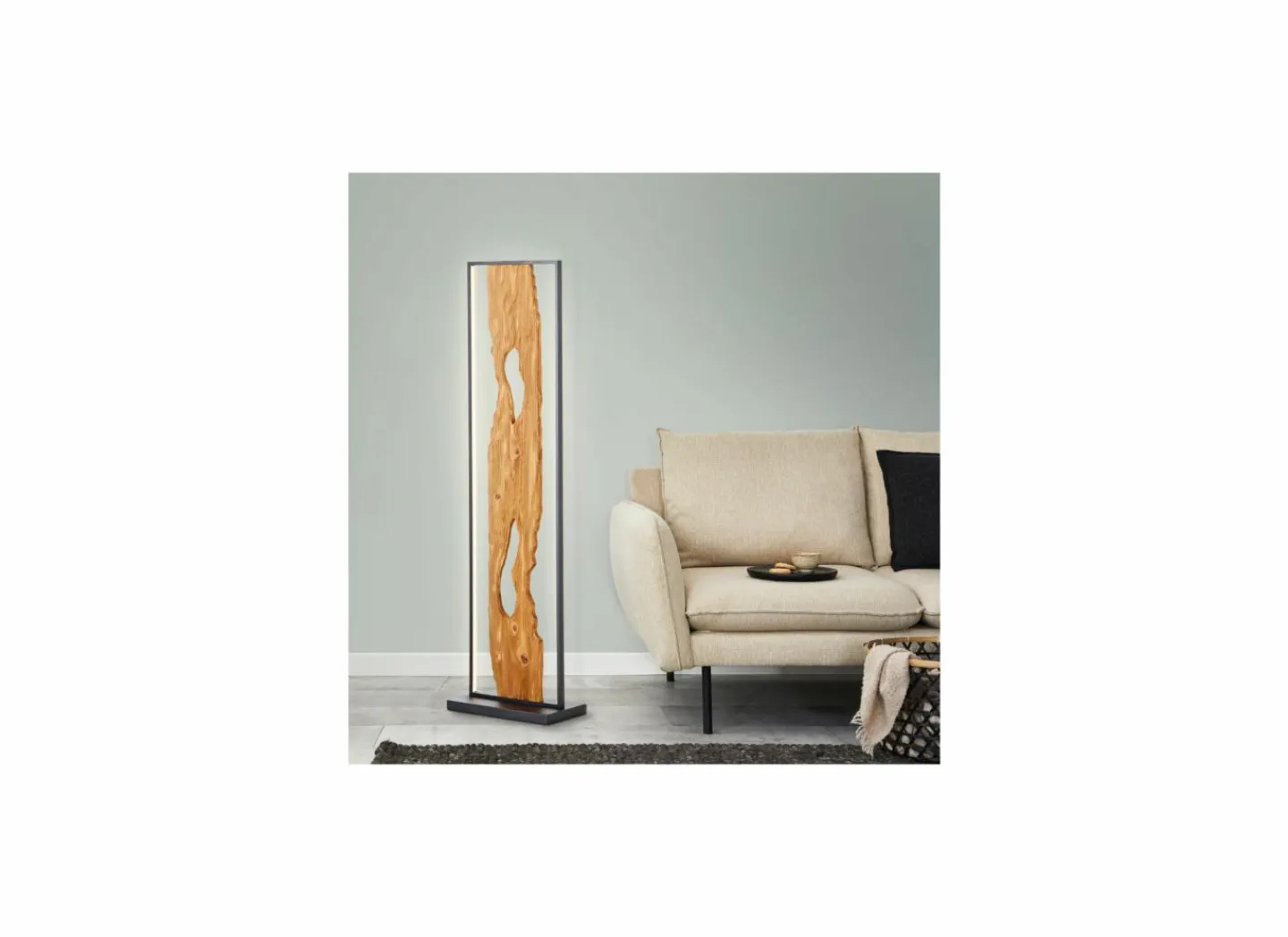 Brilliant Staande lamp Chaumont LED H120cm - hout massief - bruin- Andere Vloerlampen