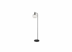 Staande lamp H155cm E27 - metaal & glas - zwart & transparant- Andere Vloerlampen