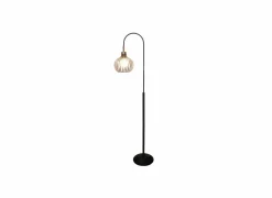 Staande lamp H166,5cm E27 - staal - zwart & koper- Andere Vloerlampen