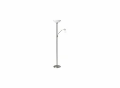 Brilliant Andere Vloerlampen|Leeslampen|Staande lamp met leeslamp Lucy LED H180cm E27 & E14 - metaal & glas - mat chroom