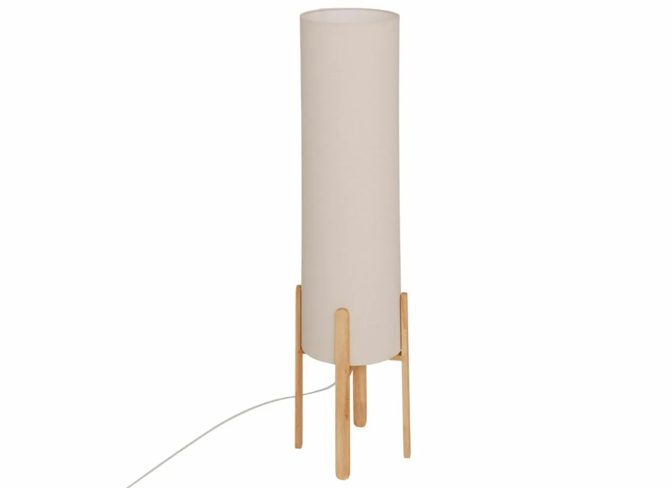 Andere Vloerlampen|Staande lamp Rafa H107cm E27 - PVC & staal & hevea - beige & naturel