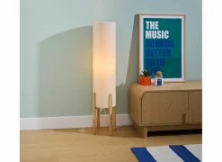 Andere Vloerlampen|Staande lamp Rafa H107cm E27 - PVC & staal & hevea - beige & naturel