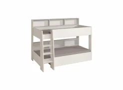 Stapelbedden|Stapelbedden|Stapelbed Leo  90x200cm - decor - wit met bodems